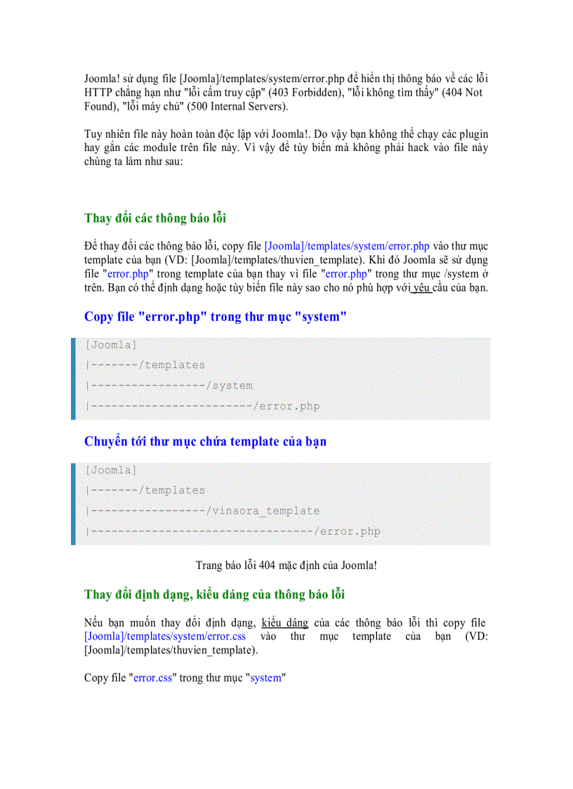image for page Tùy biến thông báo lỗi trong joomla
