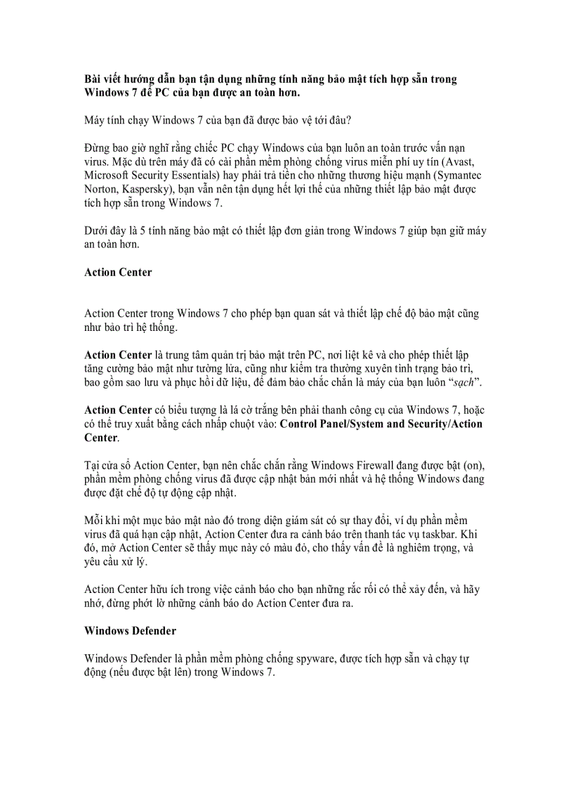 image for page Tăng cương bảo mật trong windows 7 với 5 bước đơn giản
