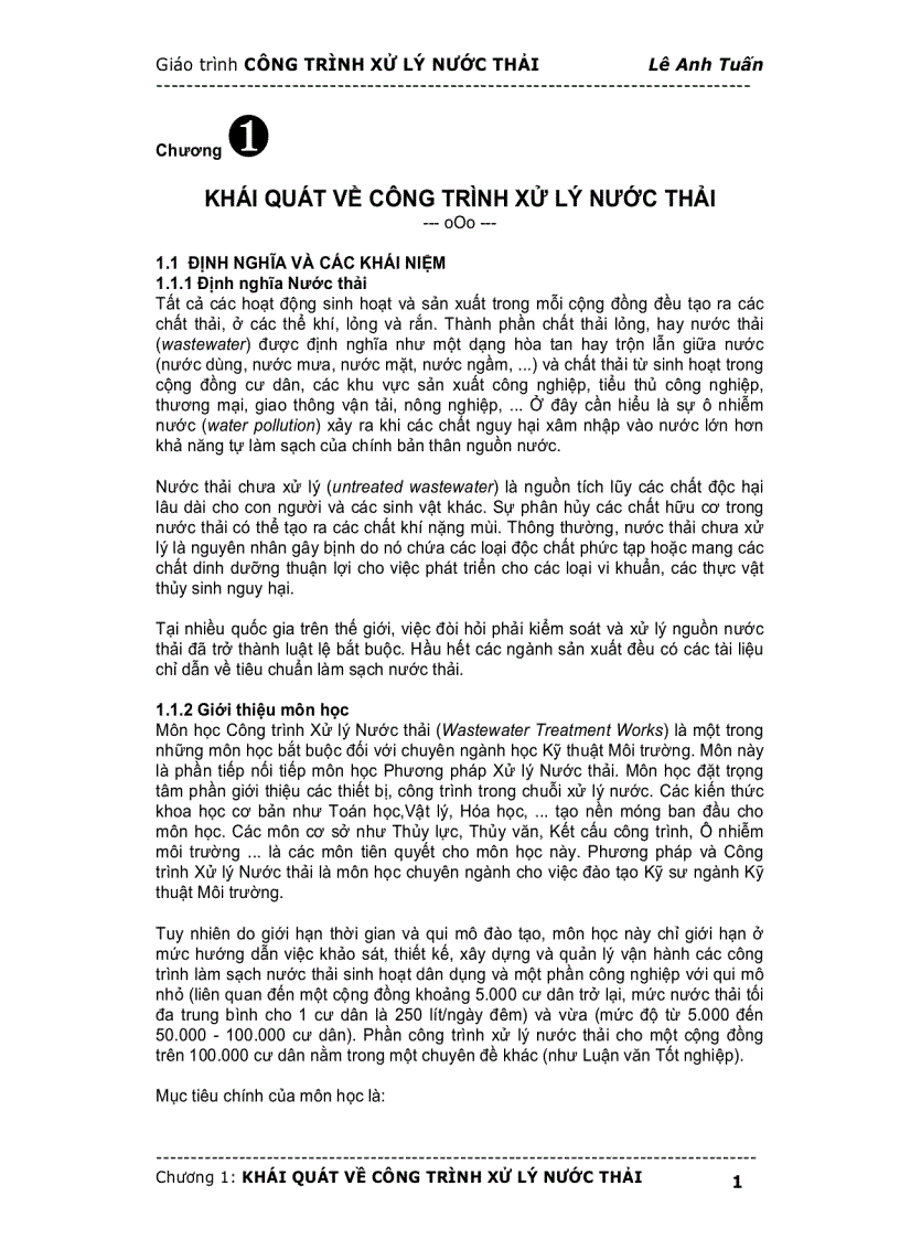image for page Khái quát về công trình xử lý nước thải