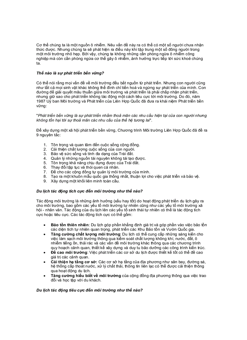 image for page Câu hỏi về môi trừong