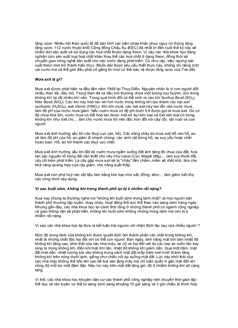 image for page Câu hỏi về môi trừong