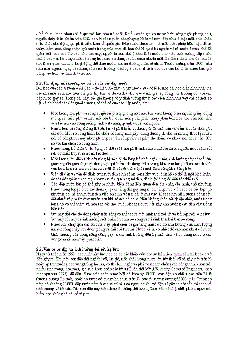 image for page Các đập nước và hồ chứa ở thượng nguồn