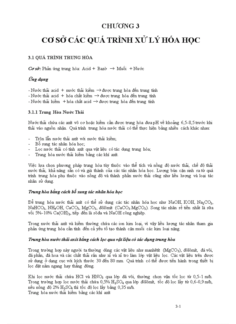 image for page Cơ sở các quá trình xử lý hóa học quá trình trung hòa