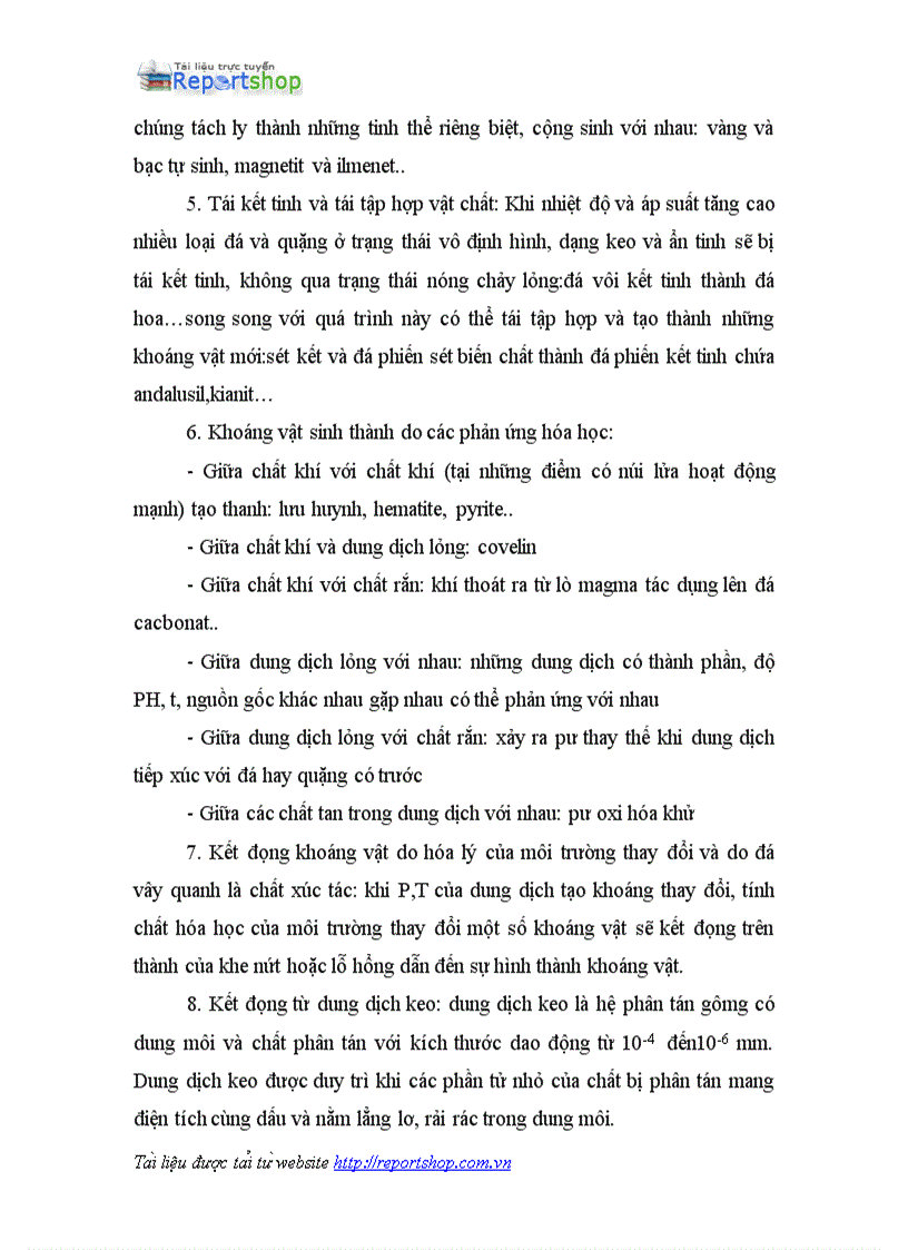 image for page Bài tập khoáng sản