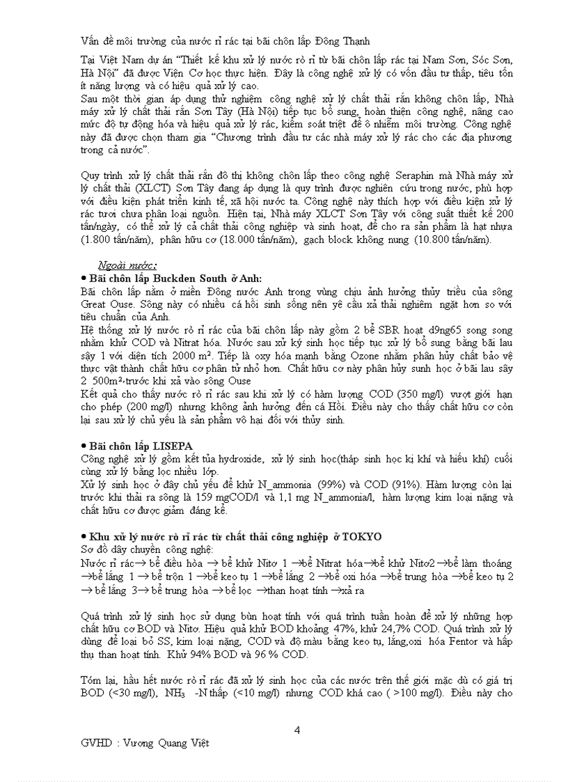 image for page Vấn đề môi trường của nước rỉ rác tại bãi chôn lấp đông thạnh