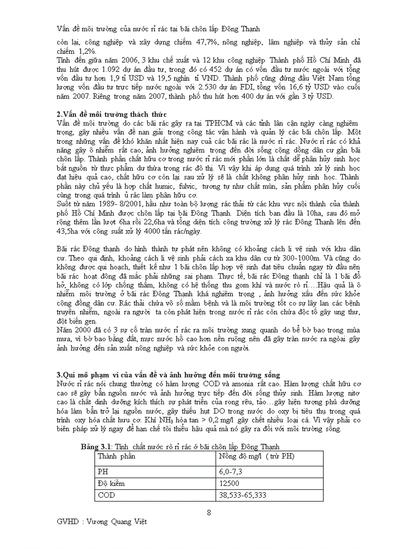 image for page Vấn đề môi trường của nước rỉ rác tại bãi chôn lấp đông thạnh