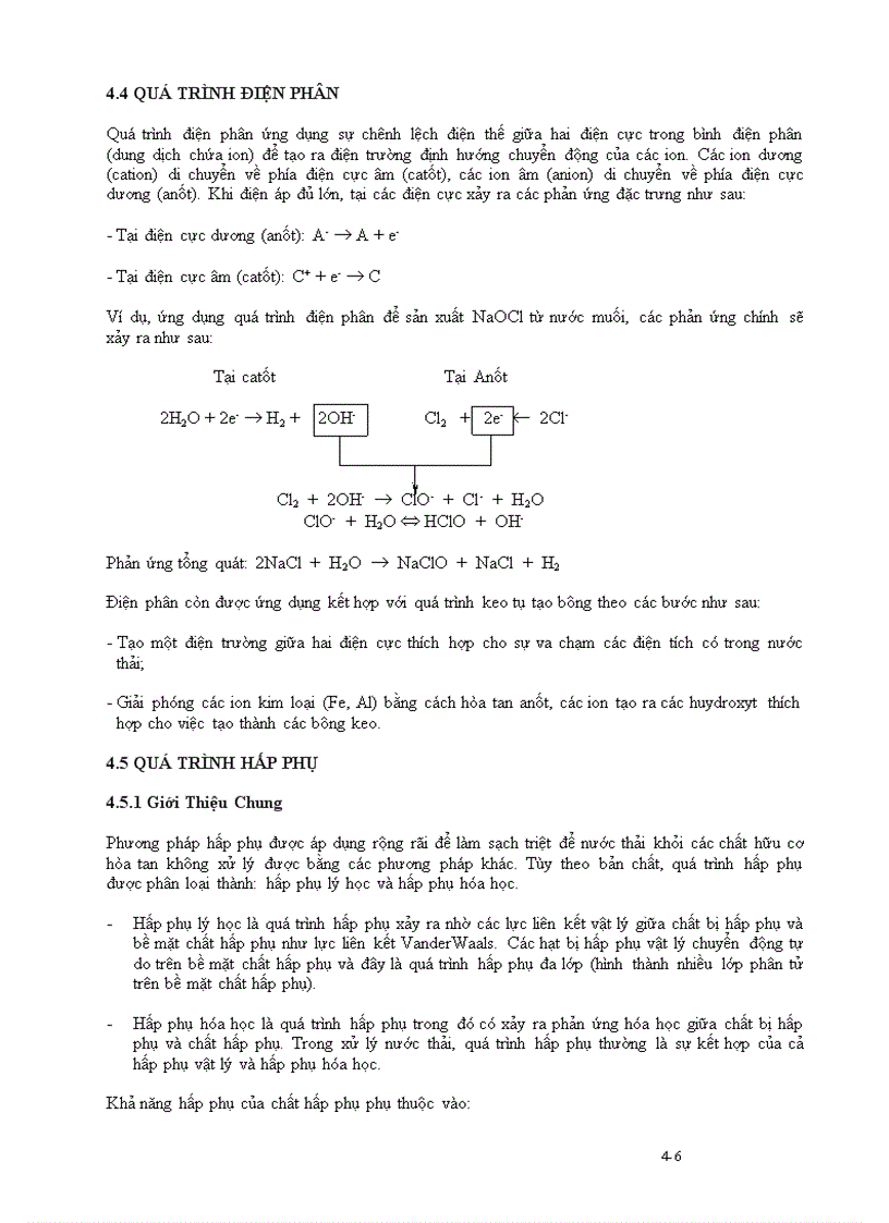 Cơ sở các quá trình xử lý hóa lý