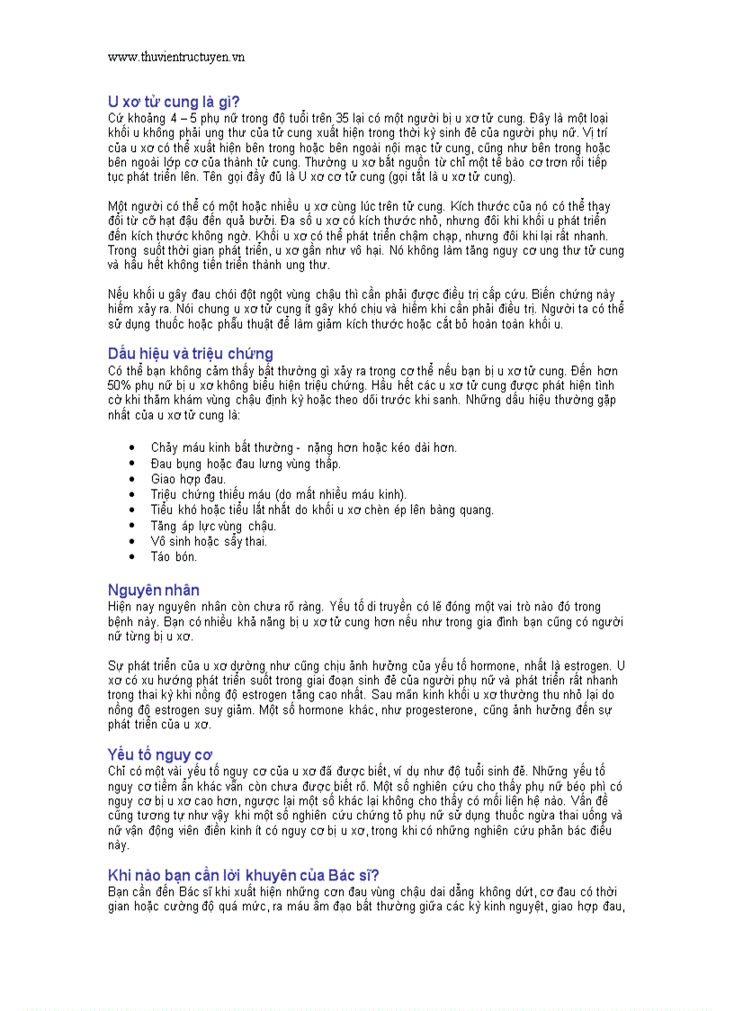 image for page U xơ tử cung