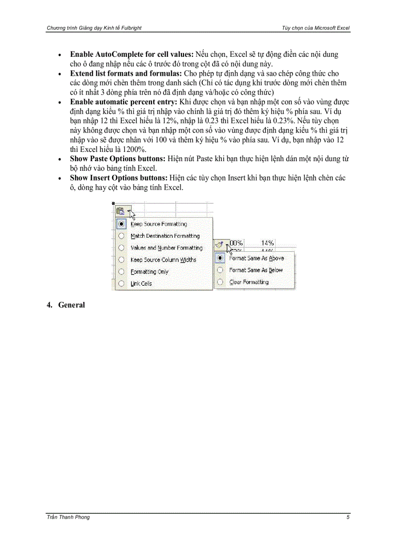 image for page Excel Tool Options