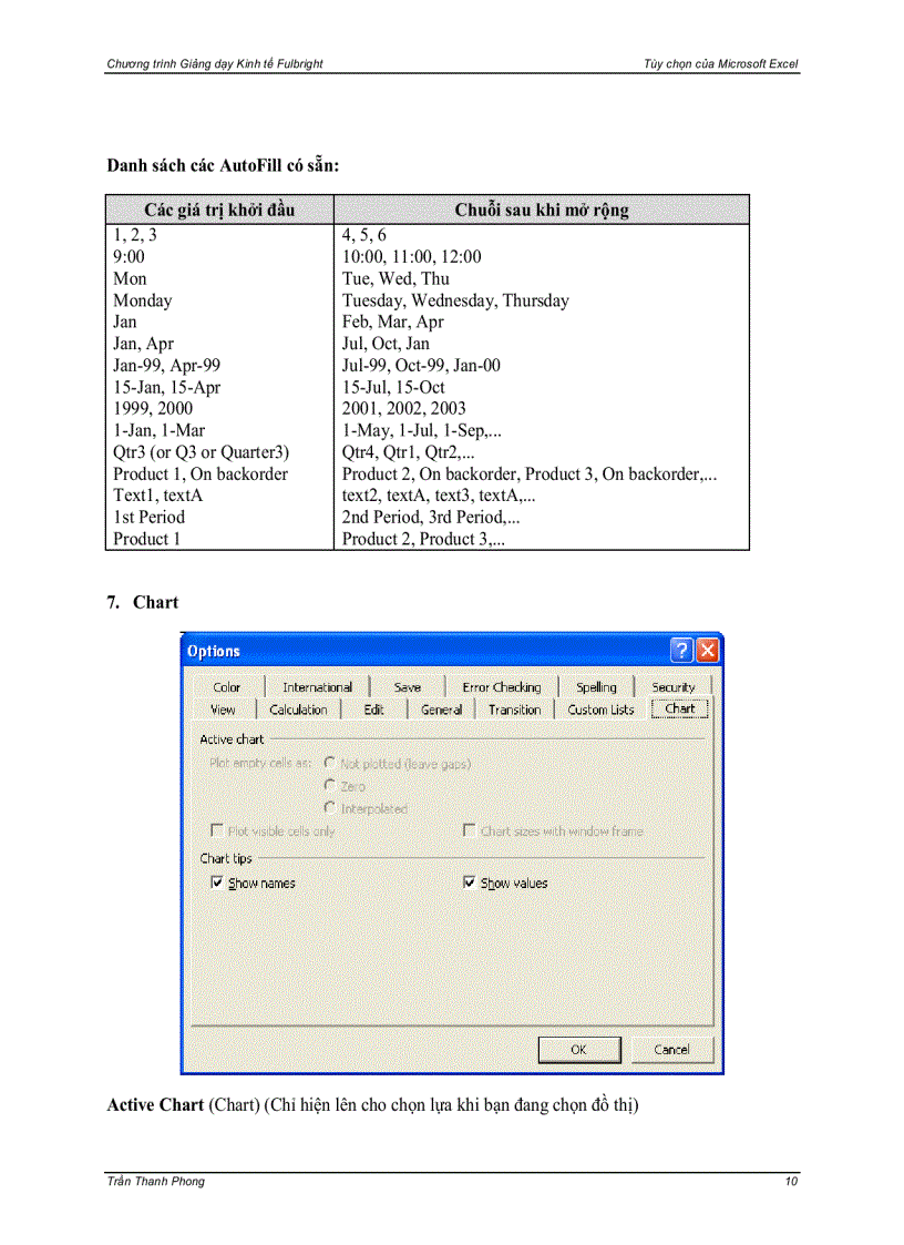 image for page Excel Tool Options