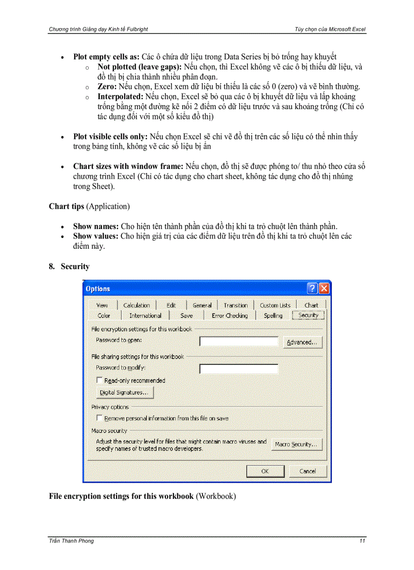 image for page Excel Tool Options
