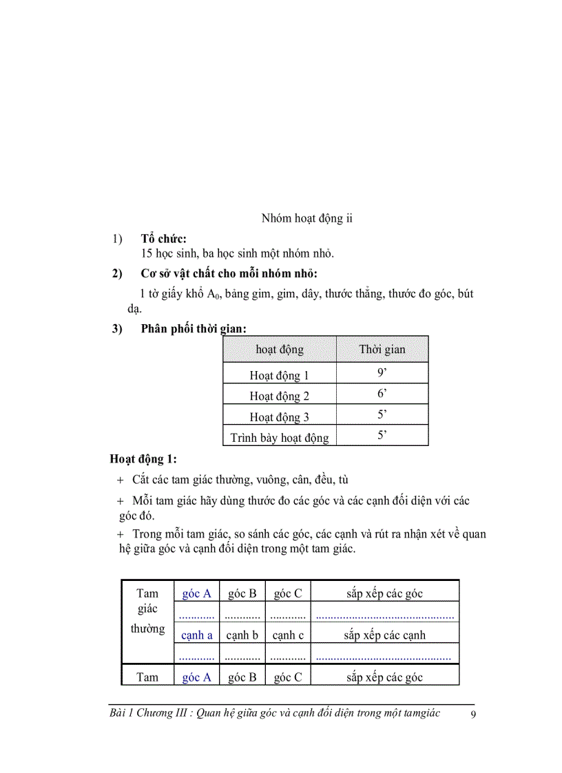 image for page Quan hệ giữa góc và cạnh đối diện trong một tam giác I