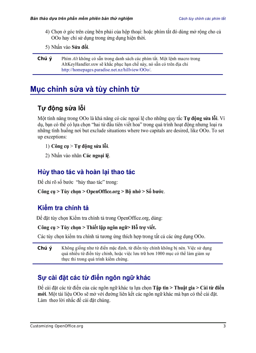 image for page Tùy chỉnh OpenOff ice org