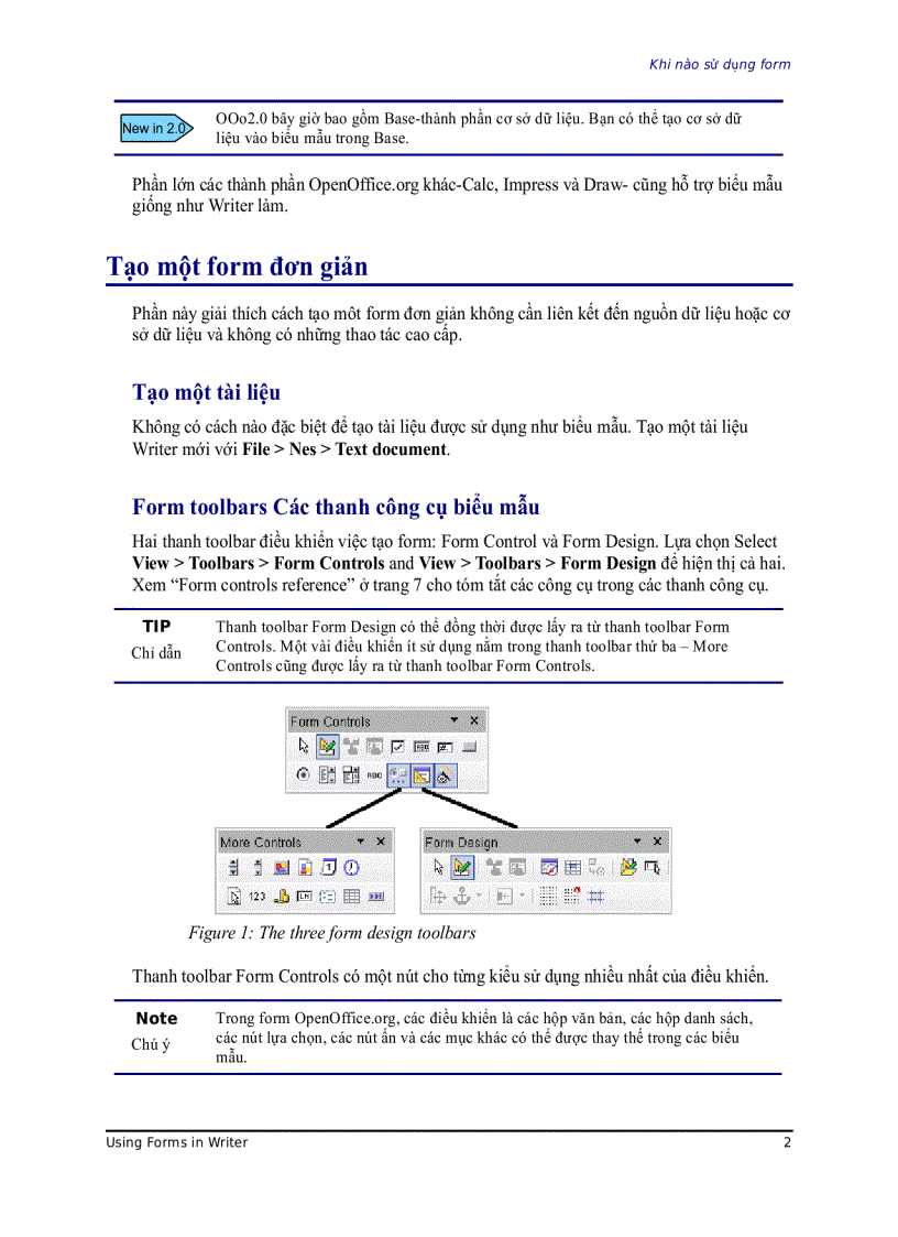 image for page Sử dụng biểu mẫu trong Writer