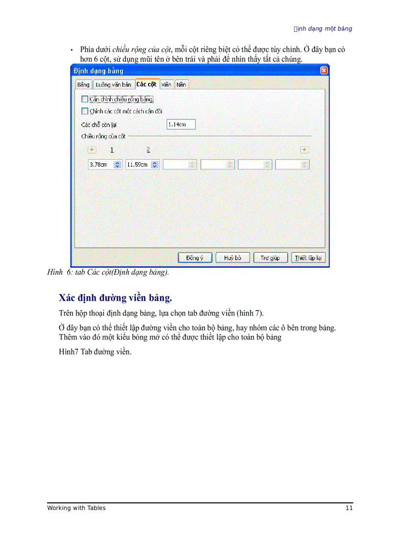 image for page Làm việc với bảng OpenOffi ce org