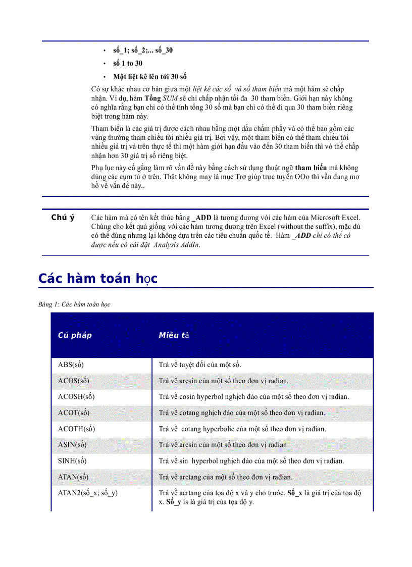 Hướng dẫn sử dụng Calc