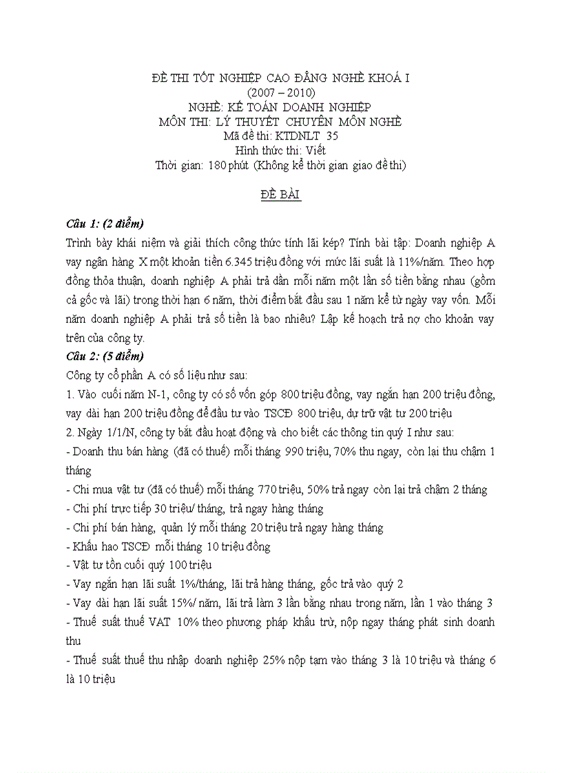 image for page Đề thi lý thuyết kế toán doanh nghiệp 20