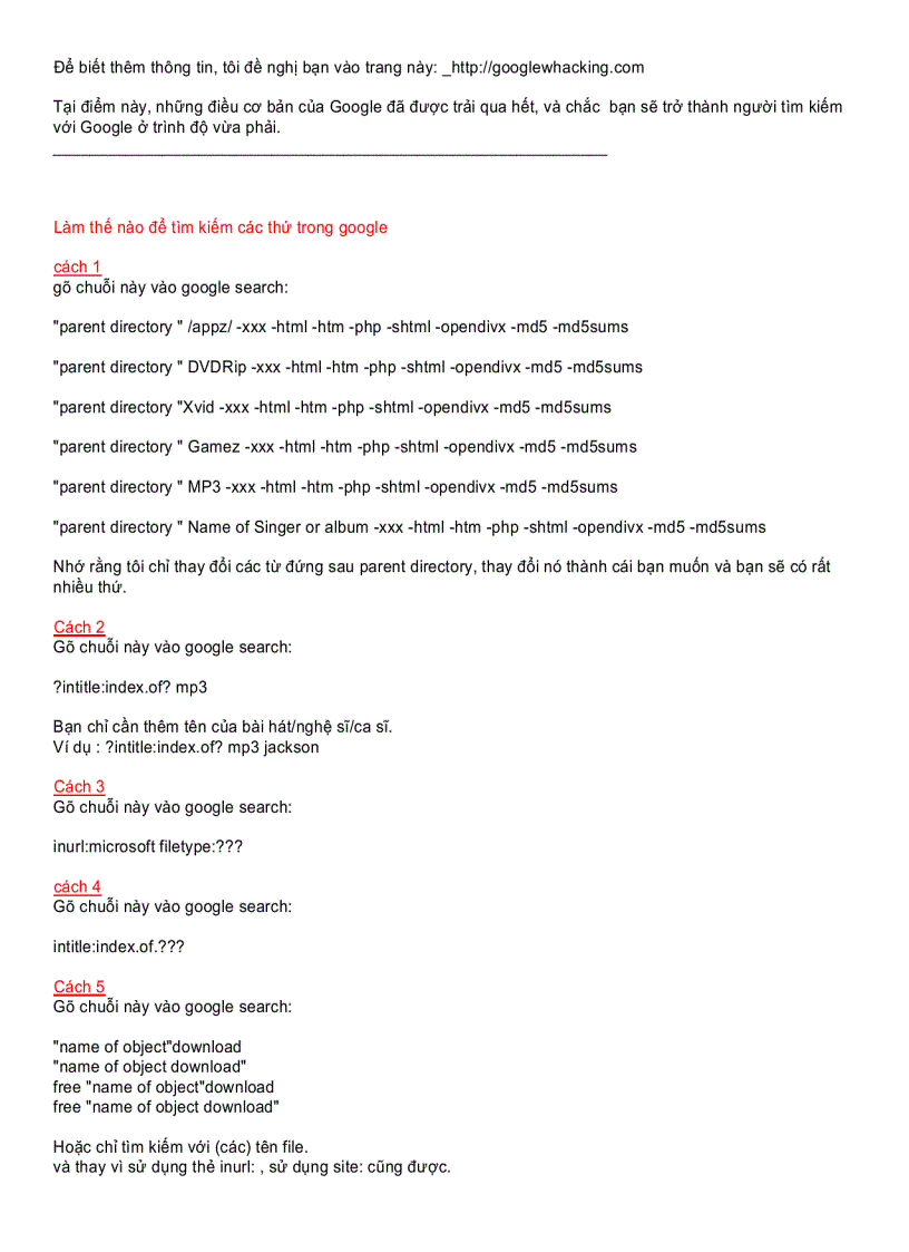 image for page Các lệnh tìm kiếm thông dụng trong Google