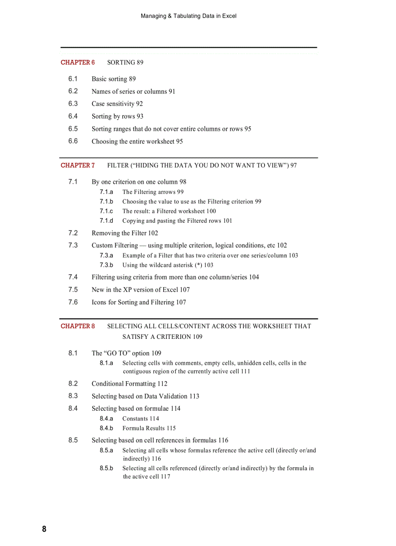 image for page Managing Tabulating Data in Excel