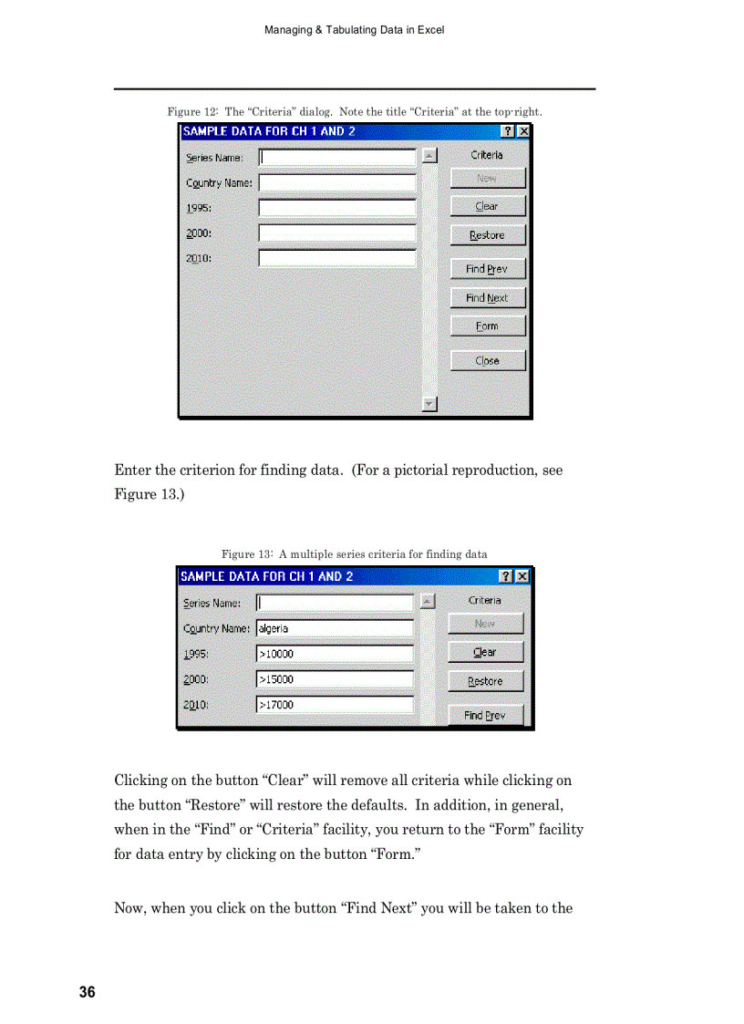 image for page Managing Tabulating Data in Excel