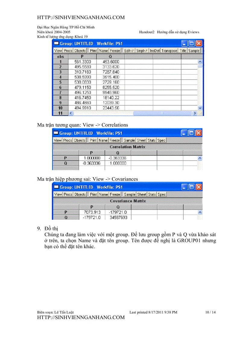 image for page Hướng dẫn sử dụng eviews 1