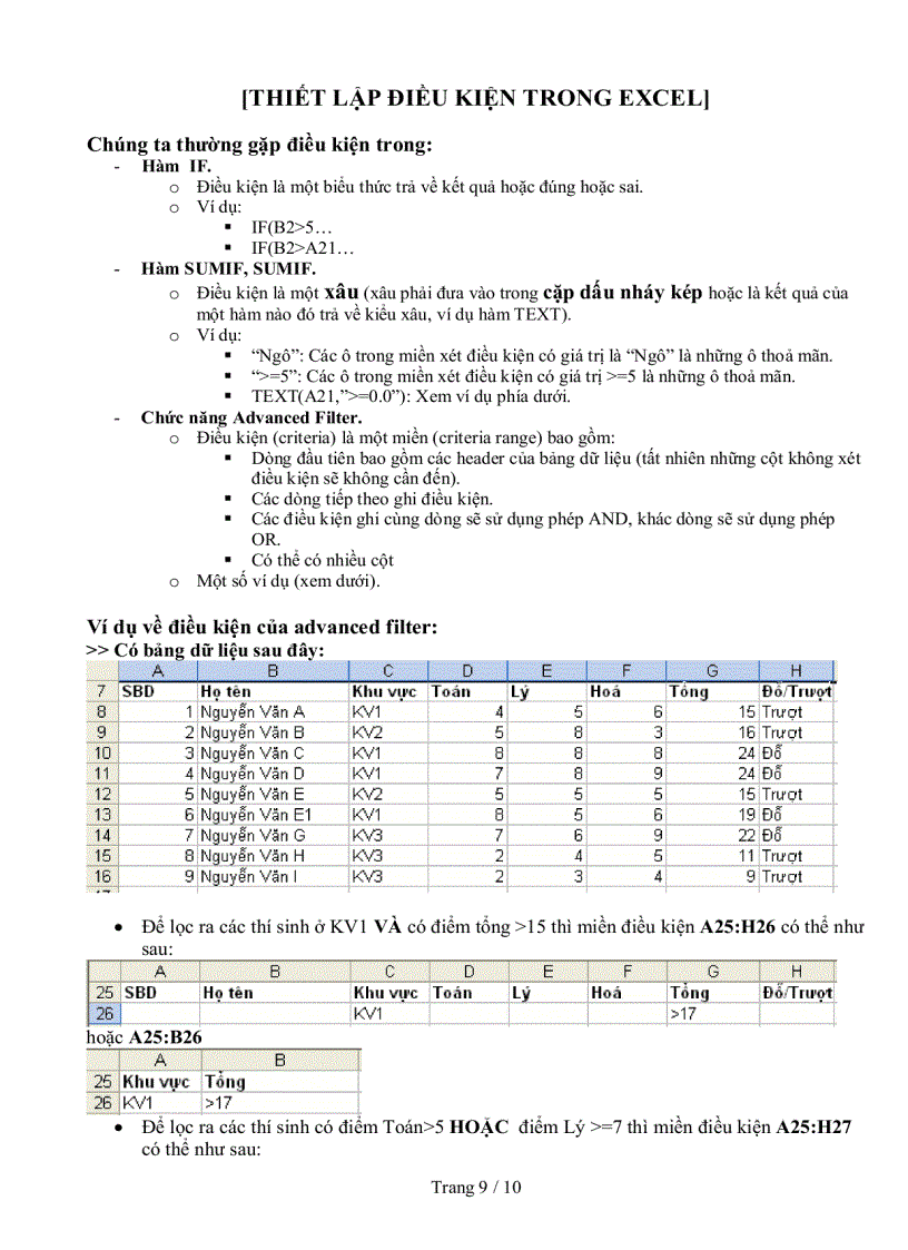 image for page Tổng kết hàm thông dụng trong microsoft excel