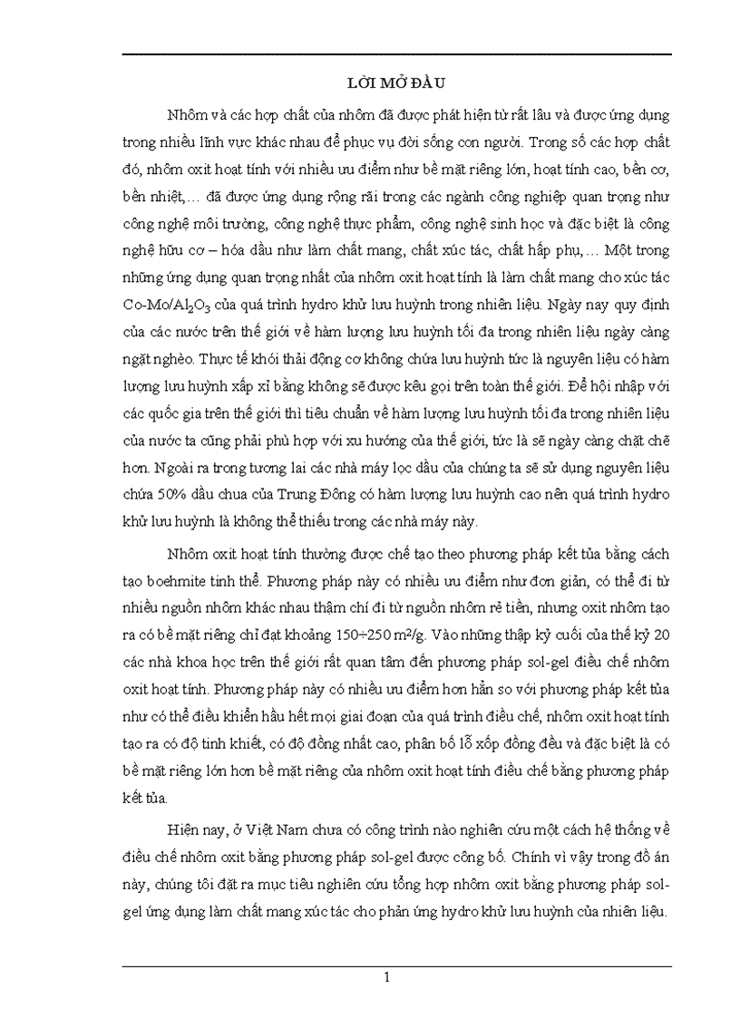 image for page Điều chế nhôm oxyt có bề mặt riêng cao ứng dụng làm chất mang xúc tác