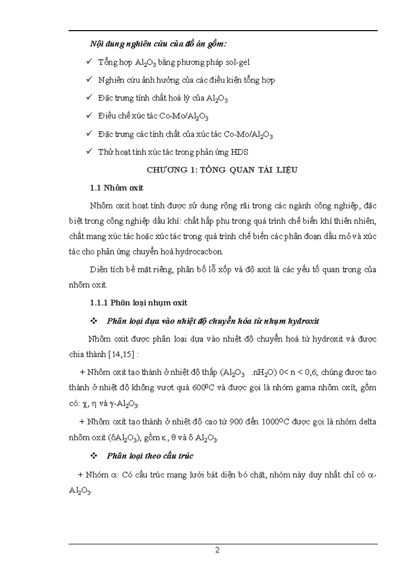 image for page Điều chế nhôm oxyt có bề mặt riêng cao ứng dụng làm chất mang xúc tác