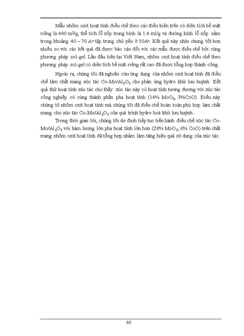 image for page Điều chế nhôm oxyt có bề mặt riêng cao ứng dụng làm chất mang xúc tác