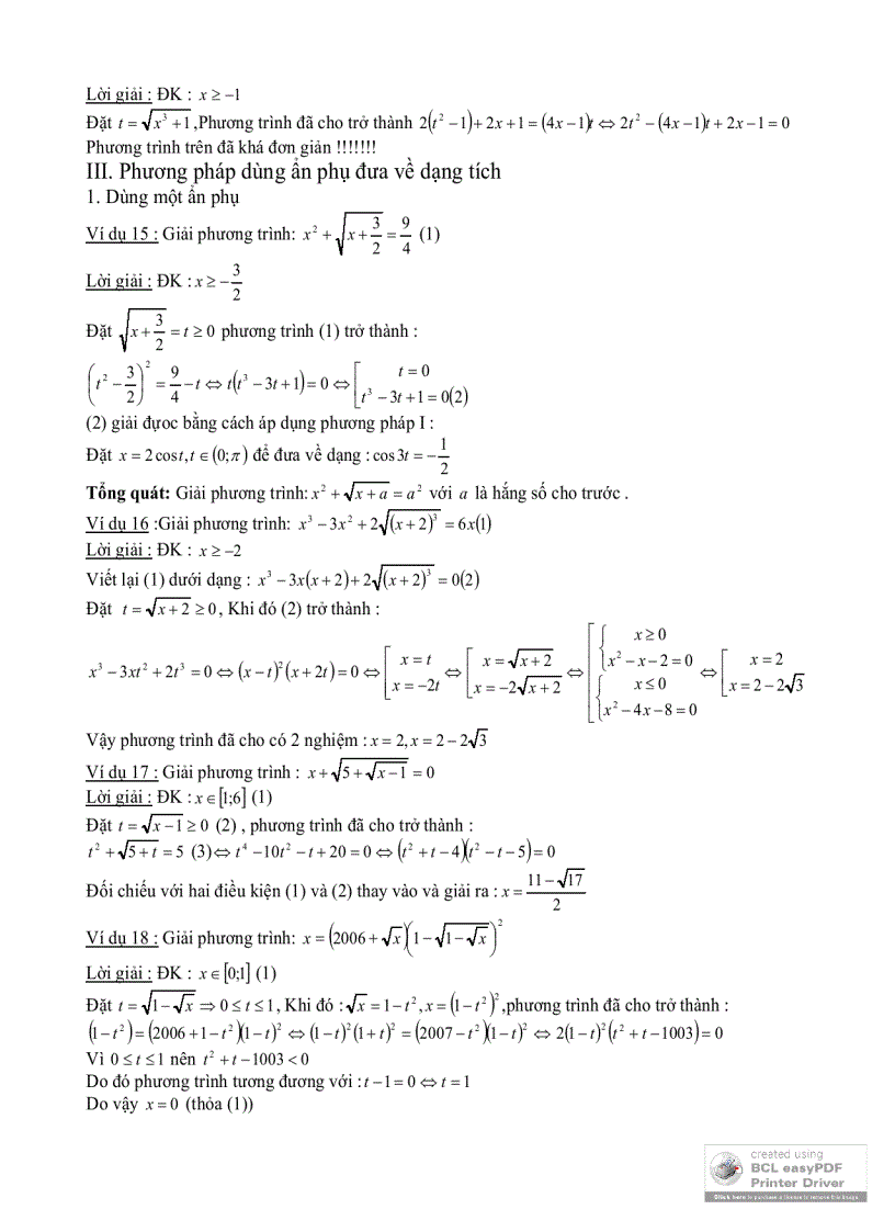image for page Phương pháp đặt ẩn phụ trong giải phương trình vô tỷ