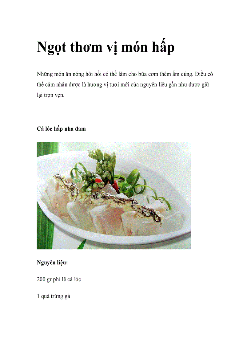 image for page Ngọt thơm vị món hấp