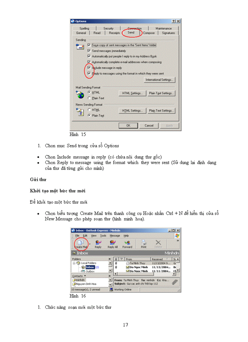 image for page Bảng hướng dẫn sử dụng outlook express