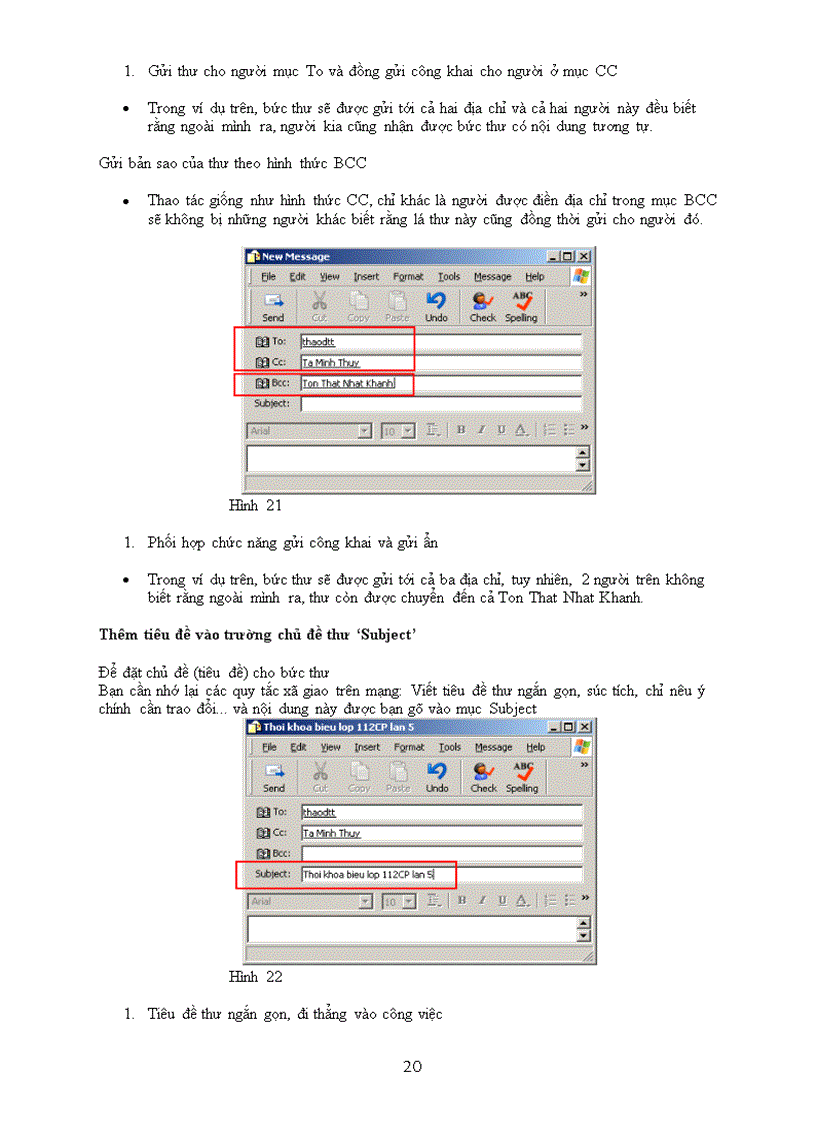image for page Bảng hướng dẫn sử dụng outlook express