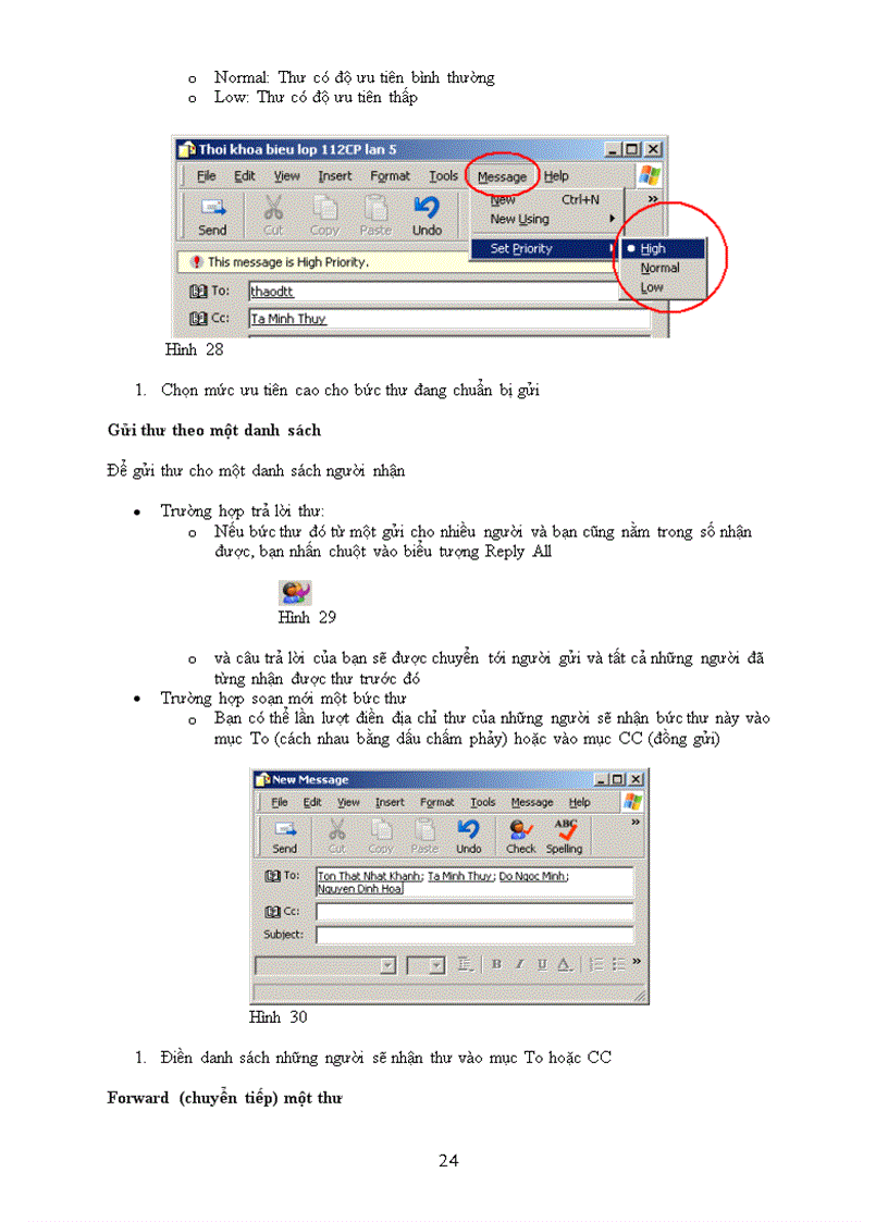 image for page Bảng hướng dẫn sử dụng outlook express