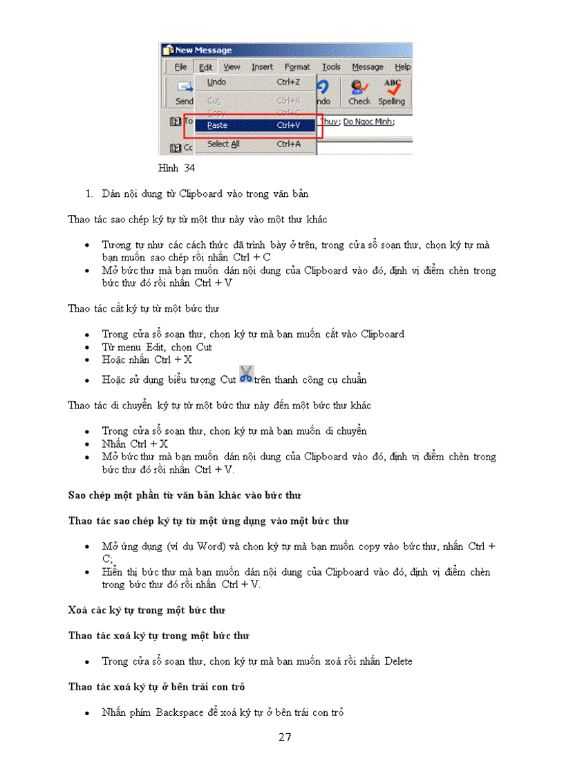 image for page Bảng hướng dẫn sử dụng outlook express