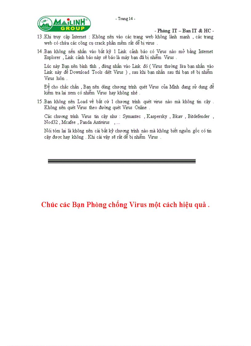 image for page Hướng dẫn cách phòng chống virus