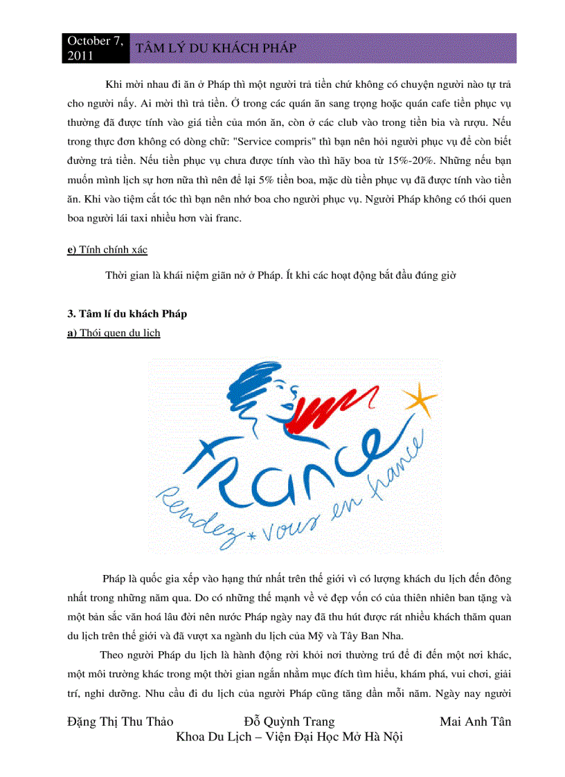 image for page Tâm lý du khách pháp