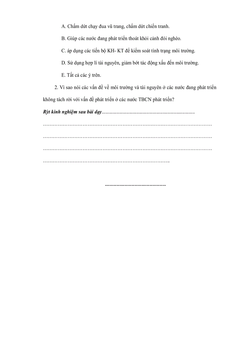 image for page Môi trường và sự phát triển bền vững