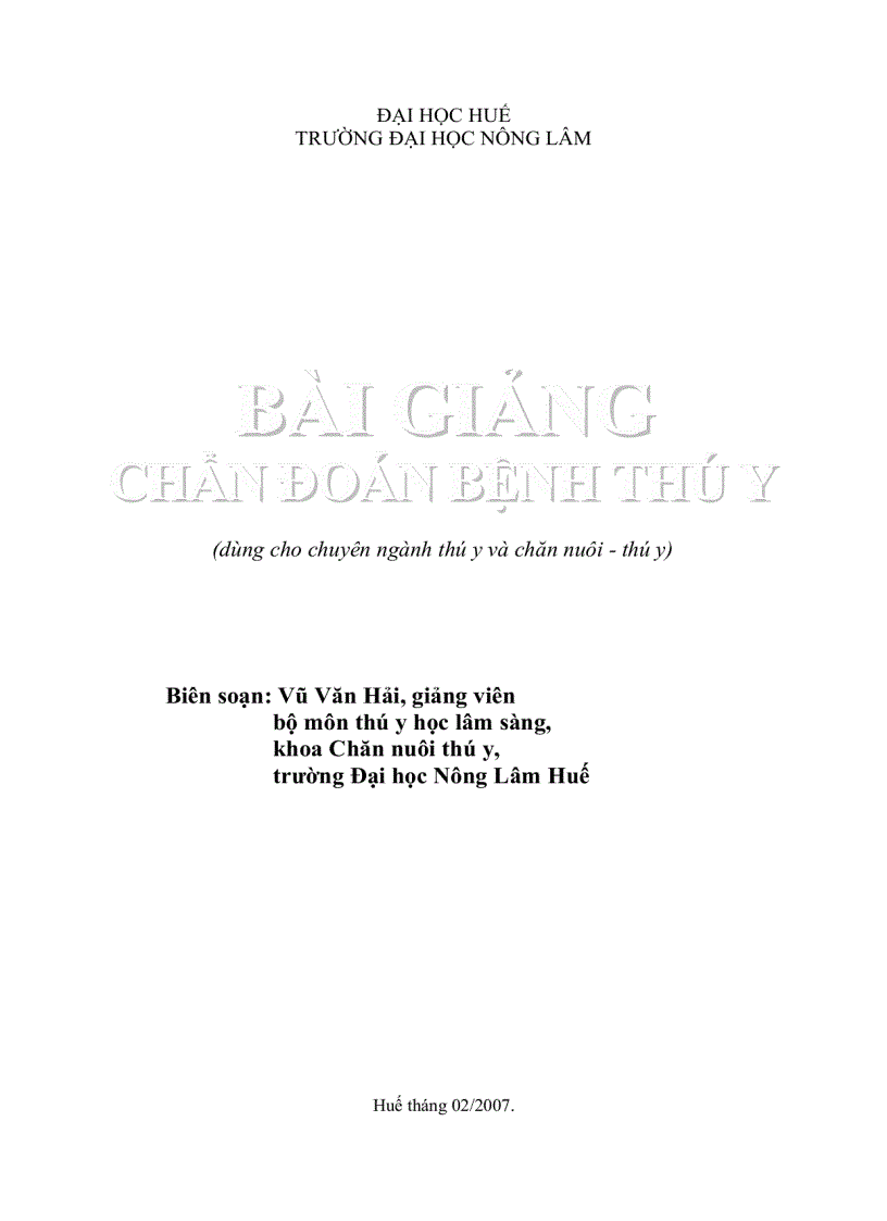 image for page Chẩn đoán bệnh thú y