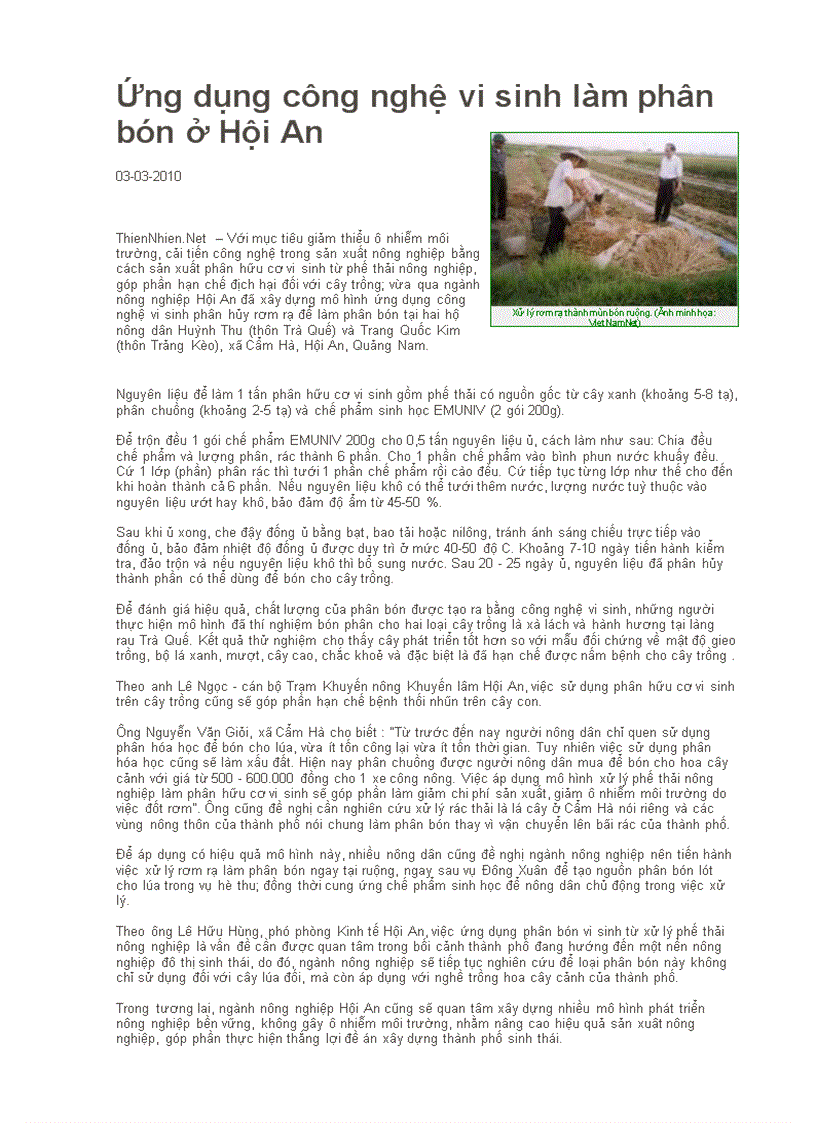 image for page Ứng dụng vi sinh học vào làm phân bón