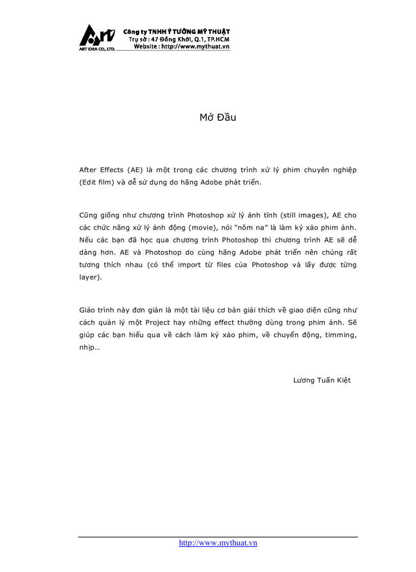 image for page Giáo trình Adobe After Effects