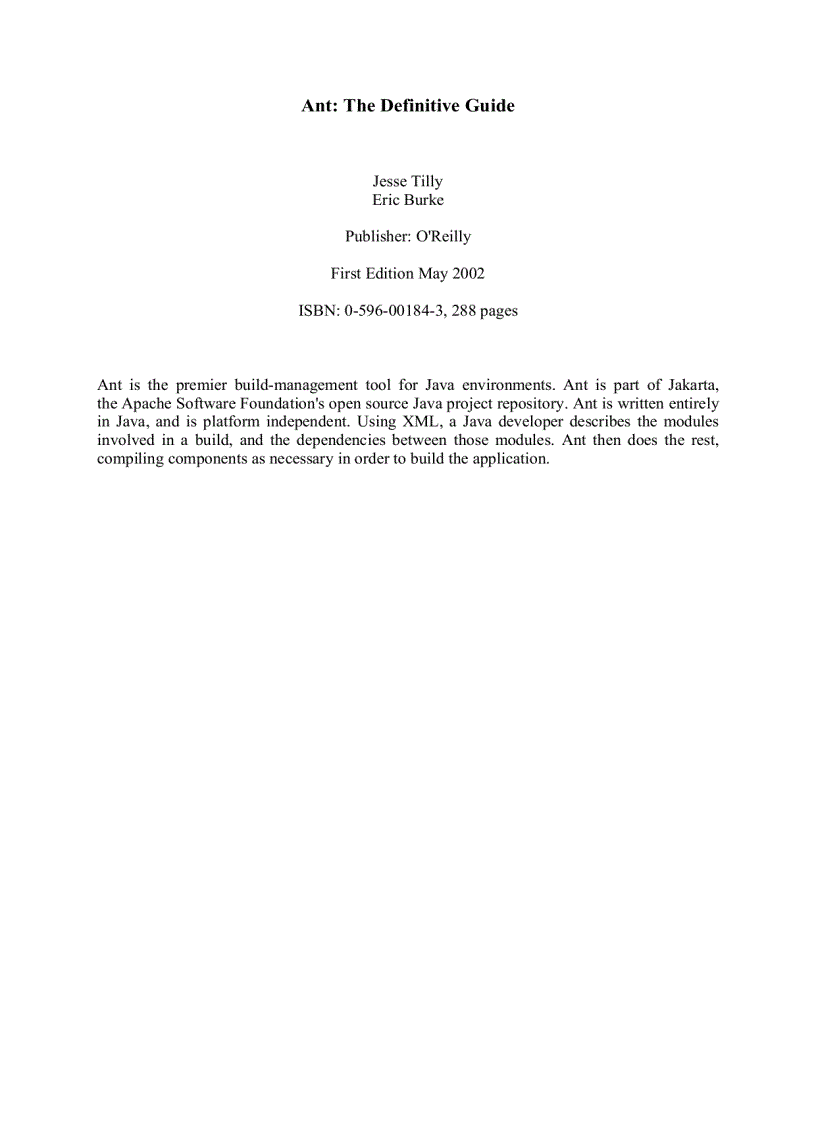image for page Ant The Definitive Guide