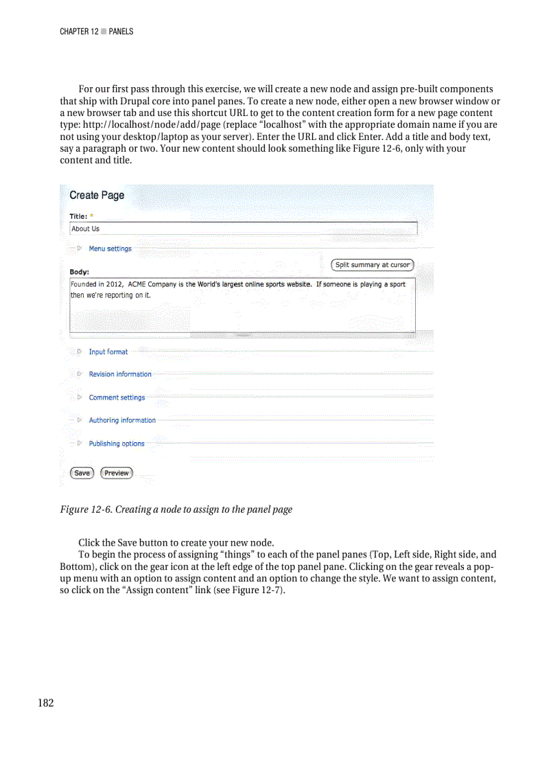 image for page Creating a new panel page