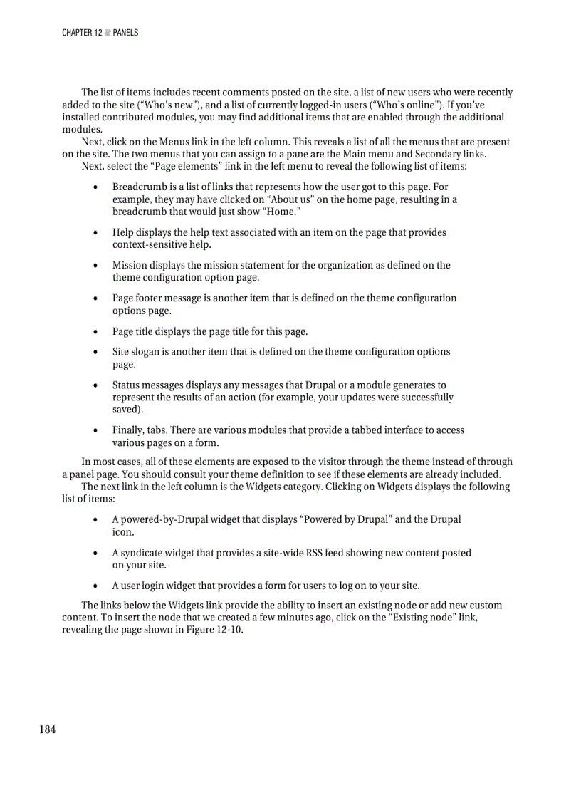 image for page Creating a new panel page