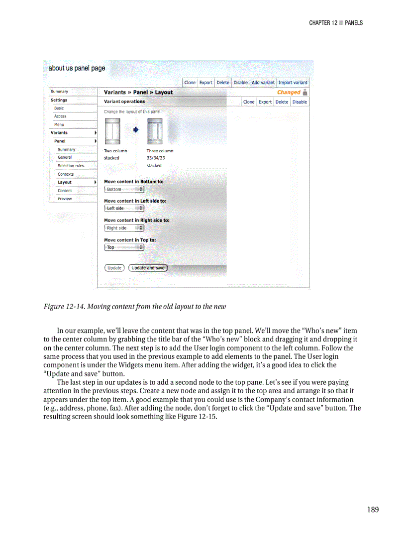 image for page Creating a new panel page