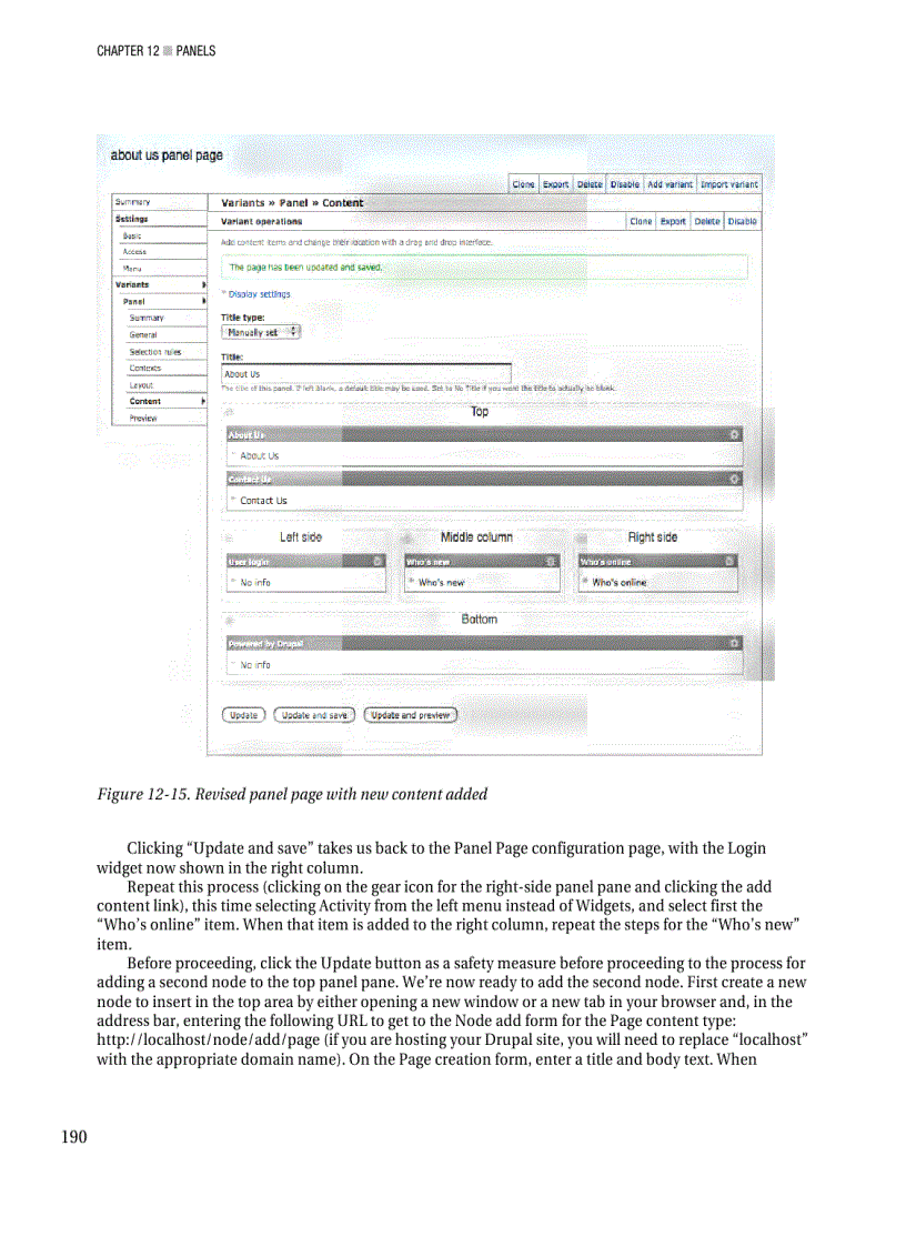 image for page Creating a new panel page