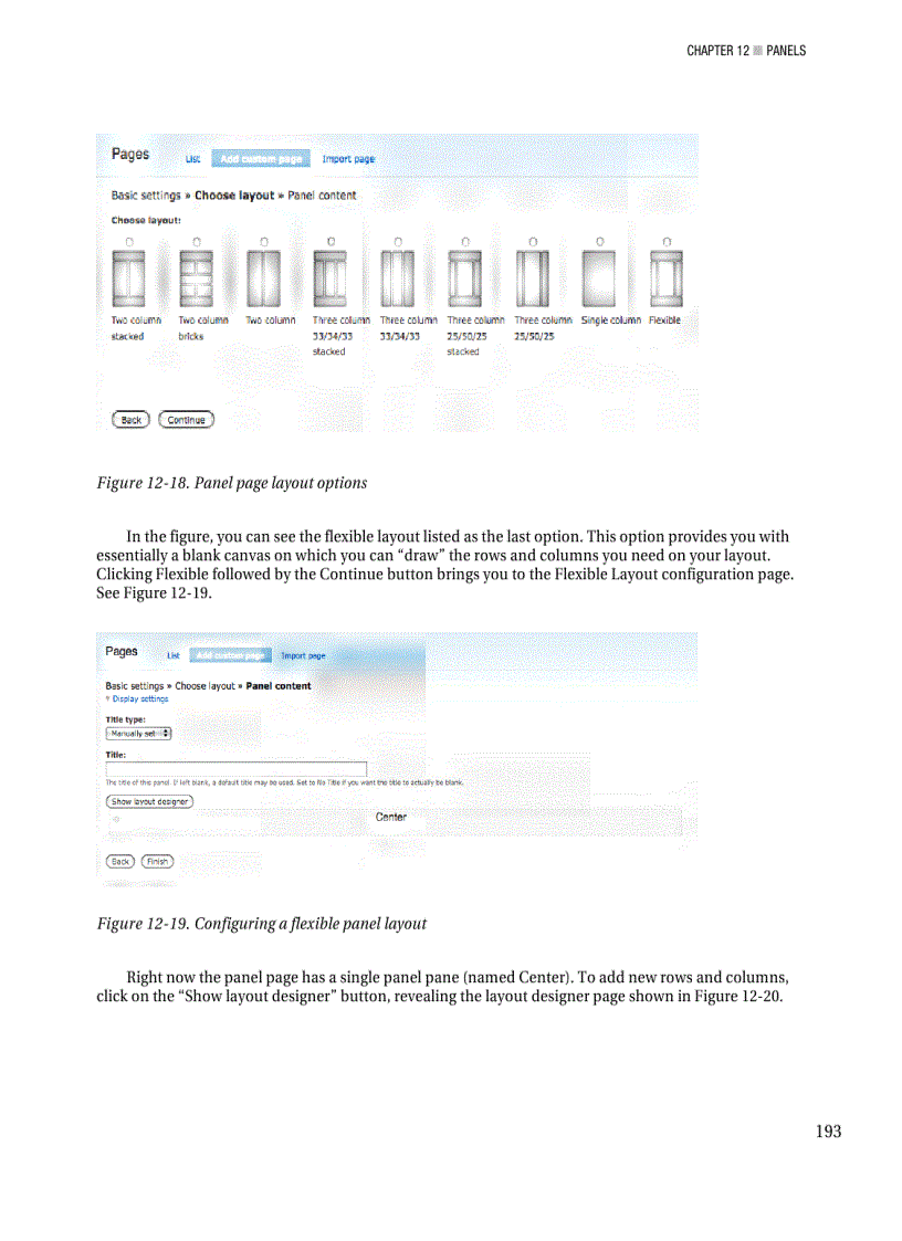 image for page Creating a new panel page