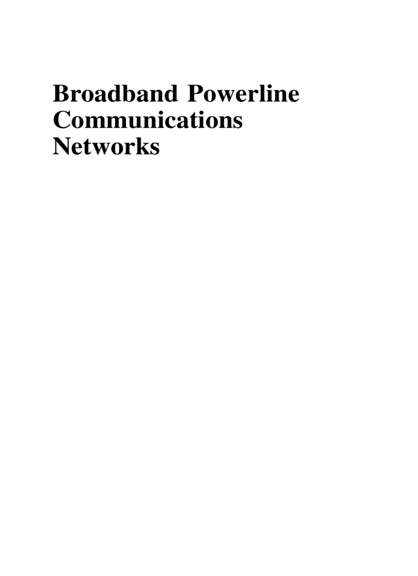 image for page Broadband Powerline Communications Networks Network Design Halid Hrasnica Abdelfatteh Haidine Ralf Lehnert