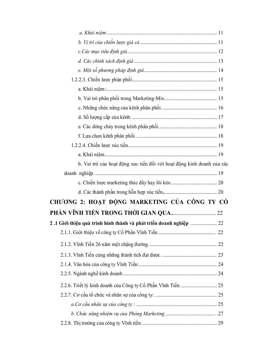 image for page Đề cương Một số giải pháp góp phần thúc đẩy hoạt động marketing tại công ty cổ phần vĩnh tiến
