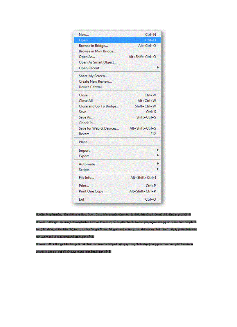 image for page Hướng dẫn sử dụng Photoshop CS5 Phần 4 Các menu cơ bản